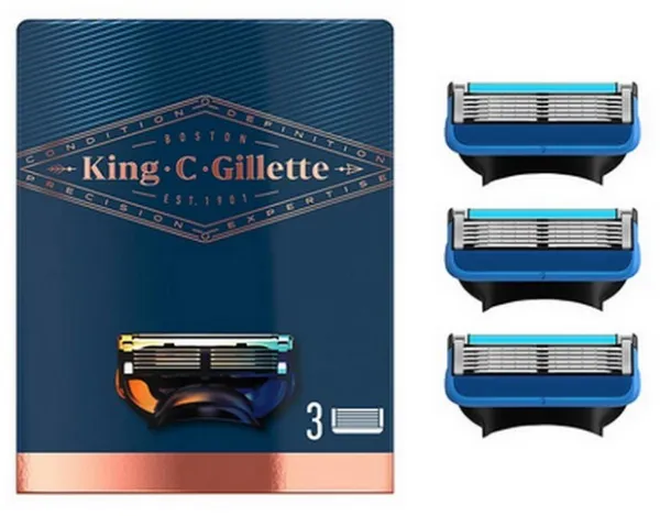 Gillette - King C. Barberblader - 3 stk.